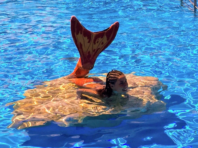 book de fotos de sirena en piscina